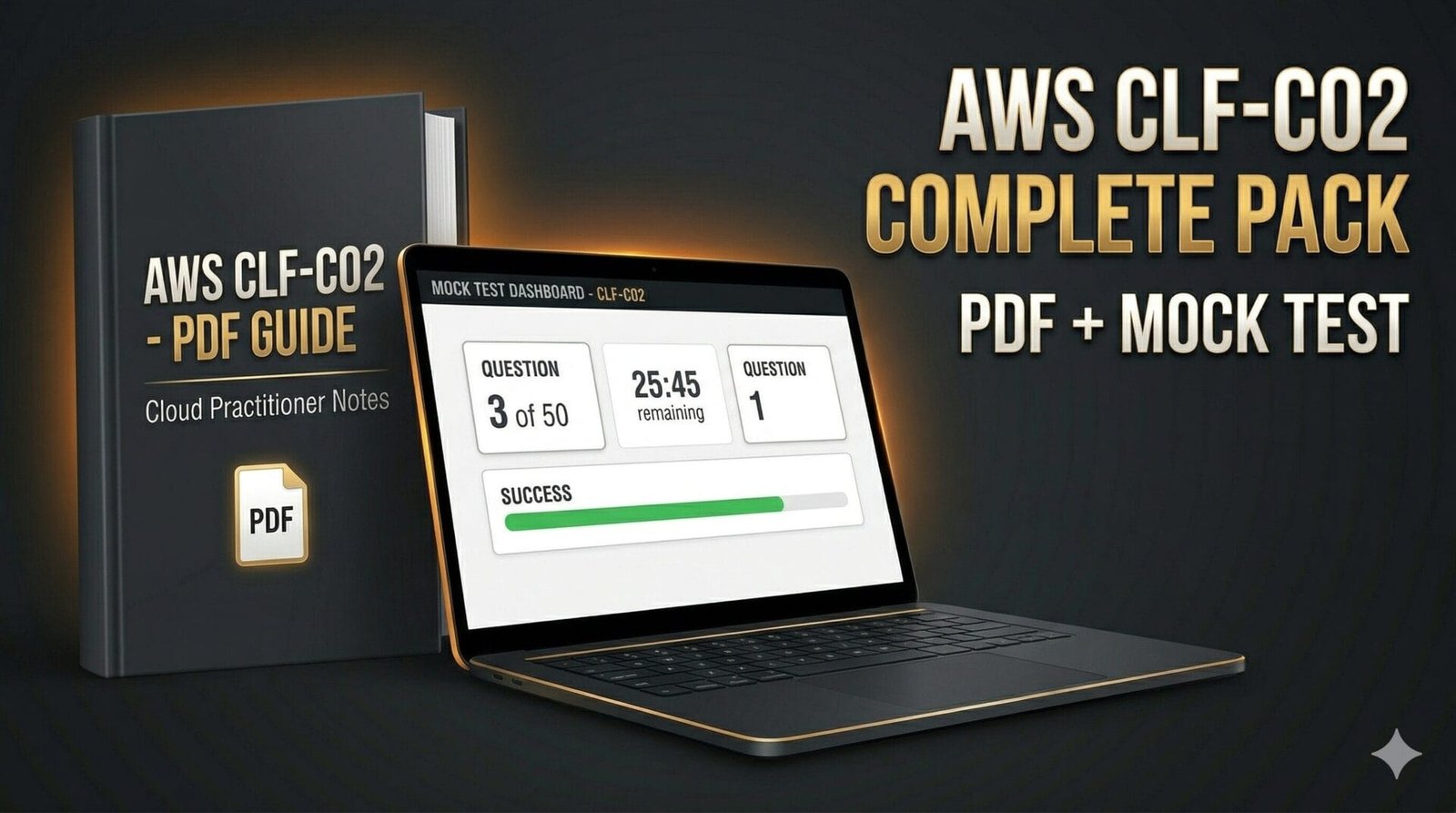 AWS CLF-C02 PDF + Mock Test Bundle